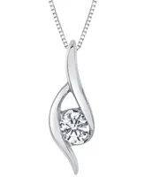 Sirena Diamond Swirl Solitaire Pendant Necklace (1/4 ct. t.w.) in 14K White Gold or 14K Yellow Gold