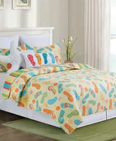 Sunny Splash Full/Queen Quilt Set, 3 Pieces