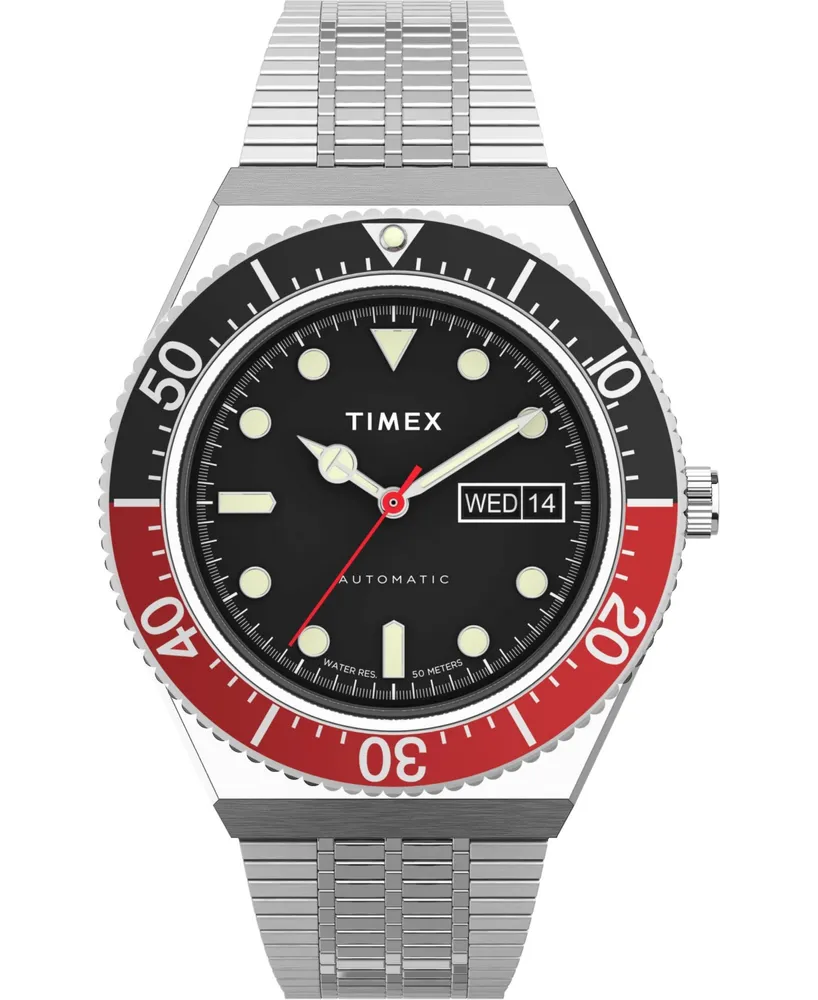 Timex Men's M79 Automatic Silver-Tone Stainless Steel Bracelet Watch 40mm - Silver