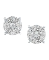 Diamond Cluster Stud Earrings (3/4 ct. t.w.) in 14k White Gold