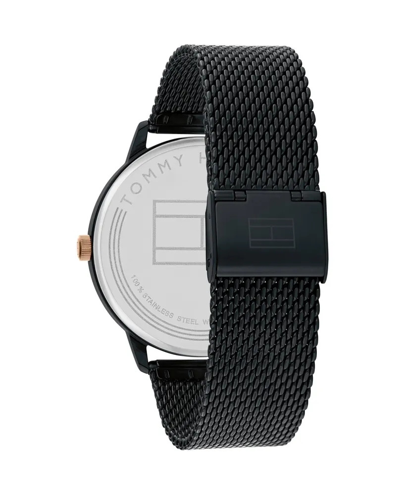 Tommy Hilfiger Men's Black Stainless Steel Mesh Bracelet Watch 43mm