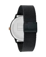 Tommy Hilfiger Men's Black Stainless Steel Mesh Bracelet Watch 43mm