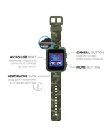 Kid's Playzoom Green Camouflage Print Tpu Strap Smart Watch with Headphones Set 41mm