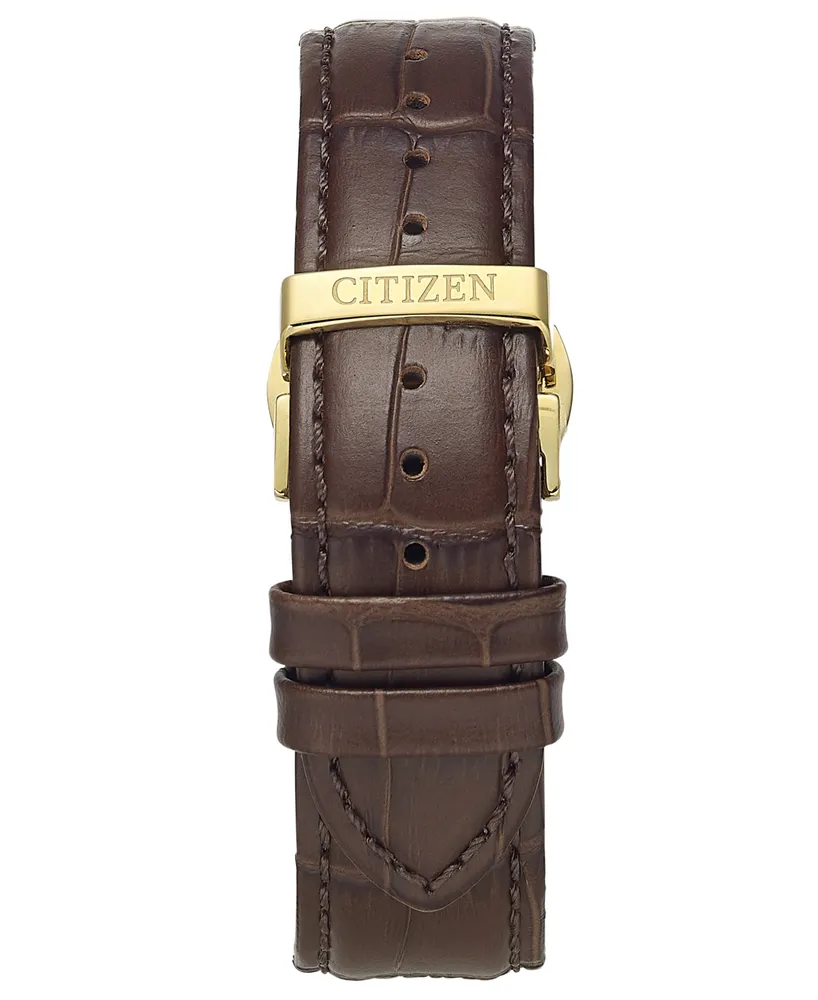 Citizen Eco-Drive Men's Corso Brown Leather Strap Watch 40mm