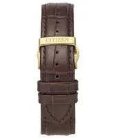 Citizen Eco-Drive Men's Corso Brown Leather Strap Watch 40mm