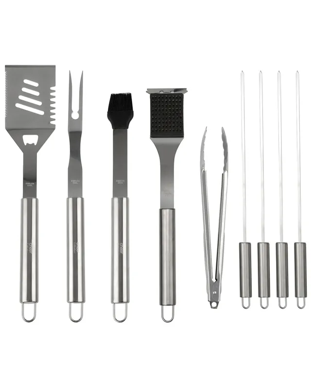 Cheer Collection 10-Piece Stainless Steel BBQ Grilling Utensil Set on  Carousel