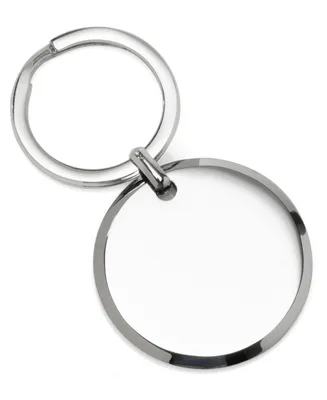 Ox & Bull Trading Co. Men's Round Engravable Stainless Steel Key Chain - Silver