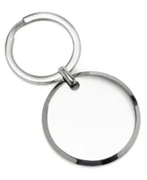 Ox & Bull Trading Co. Men's Round Engravable Stainless Steel Key Chain - Silver