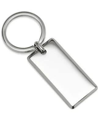Ox & Bull Trading Co. Men's Rectangle Engravable Stainless Steel Key Chain - Silver