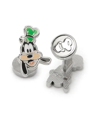 Disney Men's Goofy Two Faces Cufflinks - Silver