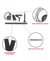 Sunny Health & Fitness Lat Pull Down Attachment for Power Rack Cages, Up to 360LBs Support
