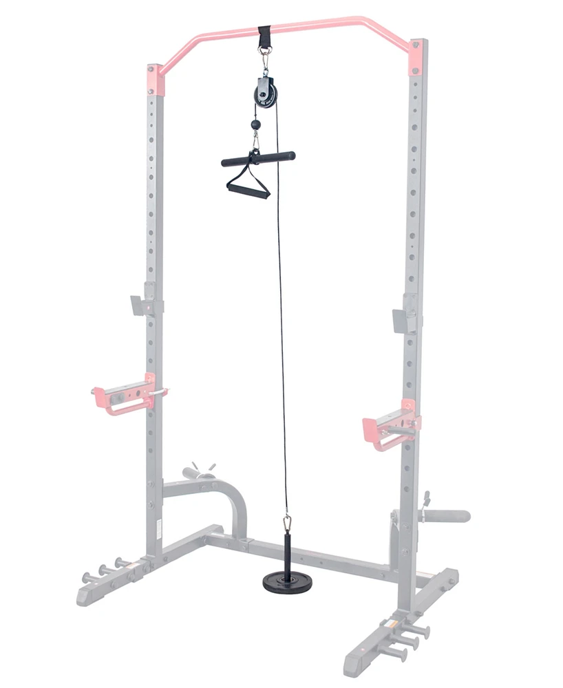Sunny Health & Fitness Lat Pull Down Attachment for Power Rack Cages, Up to 360LBs Support