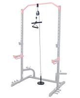 Sunny Health & Fitness Lat Pull Down Attachment for Power Rack Cages, Up to 360LBs Support