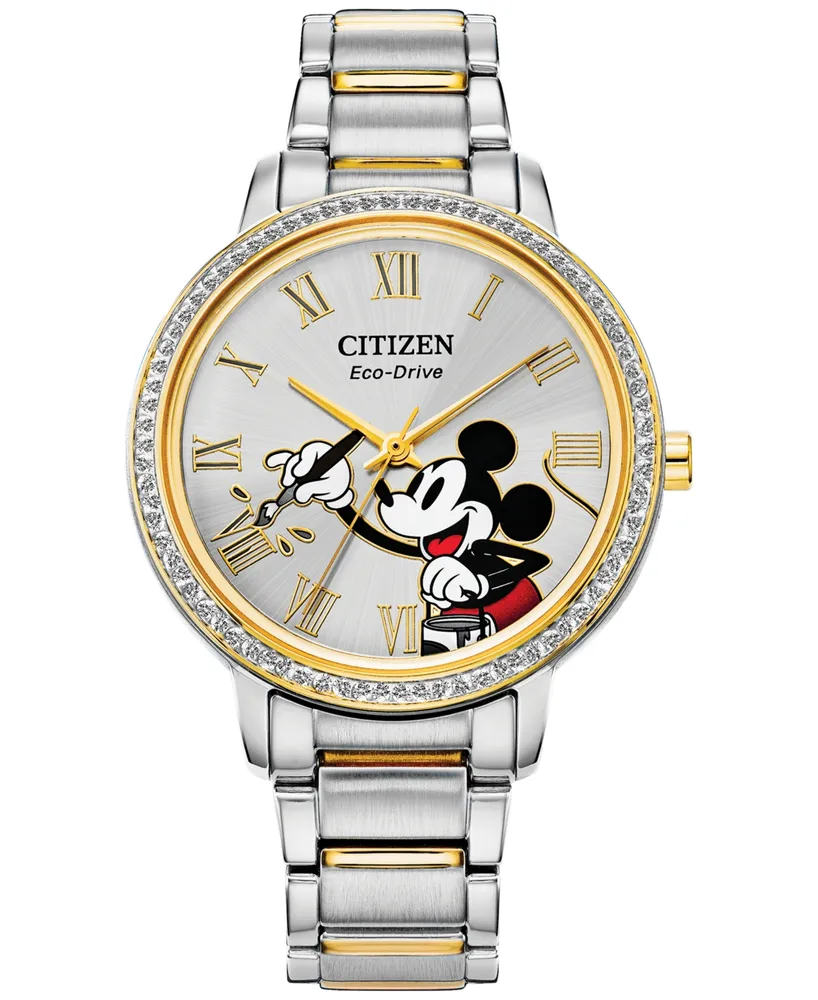 Disney by Citizen Mickey Mouse Two-Tone Stainless Steel Bracelet Watch 33mm - Two