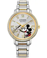 Disney by Citizen Mickey Mouse Two-Tone Stainless Steel Bracelet Watch 33mm - Two