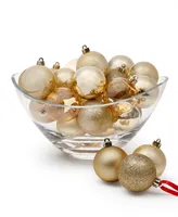 Holiday Lane Christmas Cheer Set of 30 Assorted Shatterproof Ball Ornaments, Created for Macy's