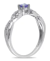 Tanzanite (1/6 ct. t.w.) and Diamond (1/10 Sterling Silver, Infinity Ring