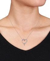 Created White Sapphire (3/4 ct. t.w.) Sterling Silver, Heart Necklace