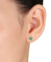 Green Quartz (2 1/4 ct. t.w.) Sterling Silver, Stud Earrings