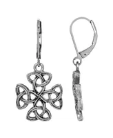 Silver-Tone Celtic Trinity Cross Earrings