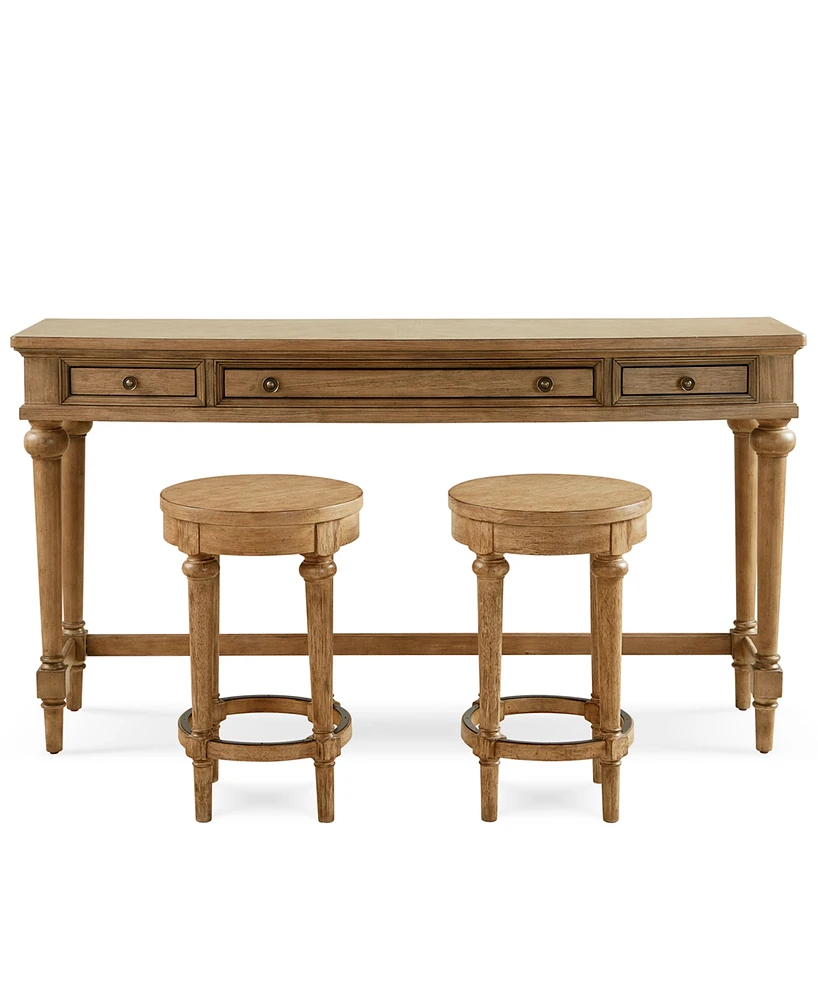 Camden Heights 3-Piece Set with Console Table and 2 Stools