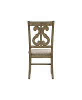 Picket House Furnishings Stanford Wooden Swirl Back Side Chair Set