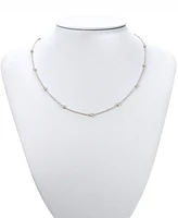Diamond Bezel Necklace (1/10 ct. t.w.) Sterling Silver, 14k Gold-Plated Silver or Rose