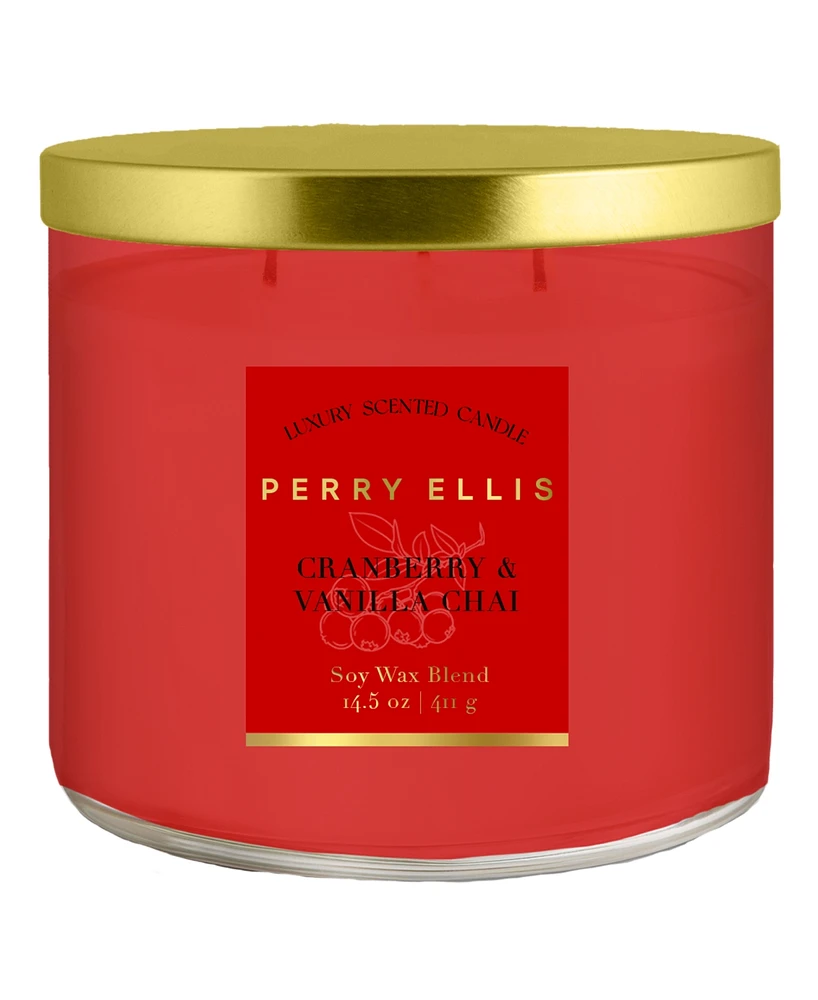 Perry Ellis Cranberry and Vanilla Chai Candle, 14.5 oz