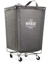 Seville Classics Commercial Heavy-Duty Canvas Laundry Basket Hamper with Wheels
