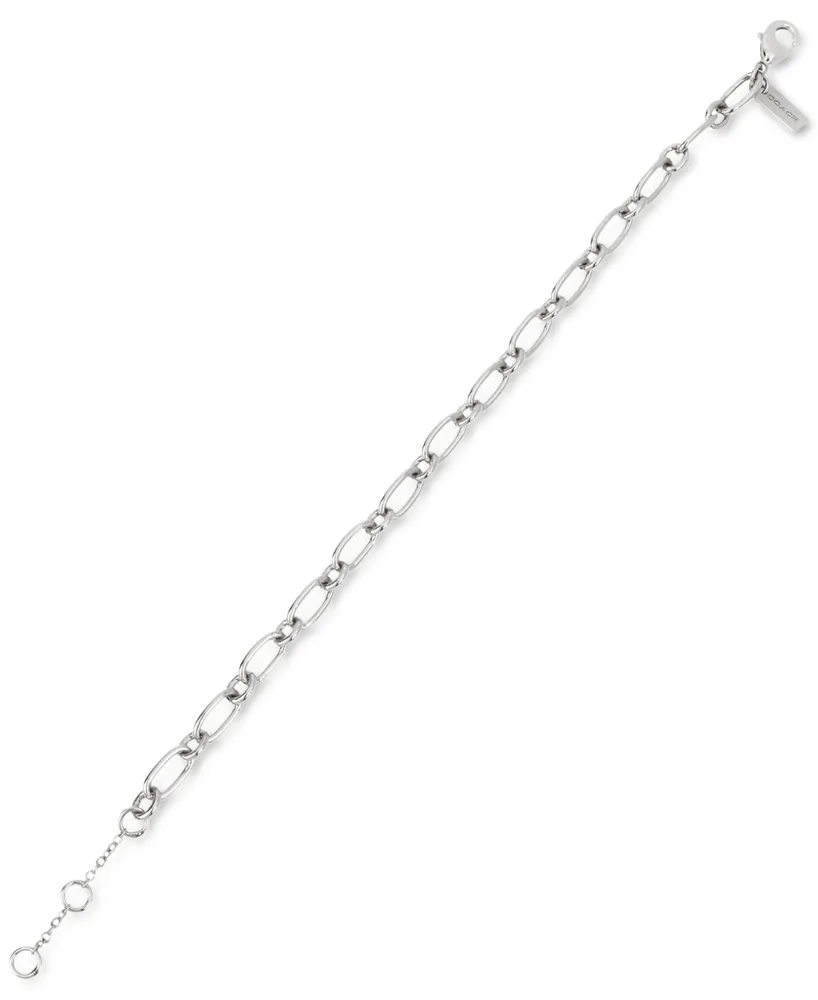 Coach Silver-Tone Signature C Starter Chain Link Bracelet