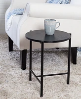 Honey Can Do Round Side Table with T-Pattern Base