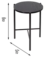 Honey Can Do Round Side Table with T-Pattern Base