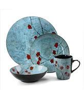 Elama Floral Accents Dinnerware Set of 16 Pieces