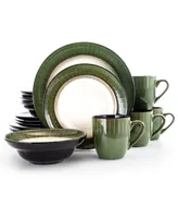 Elama Grand Jade Luxurious Dinnerware with Complete Set of 16 Pieces