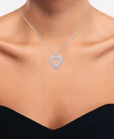 Forever Grown Diamonds Lab-Created Diamond Heart Pendant Necklace (3/4 ct. t.w.) in Sterling Silver, 16" + 2" extender