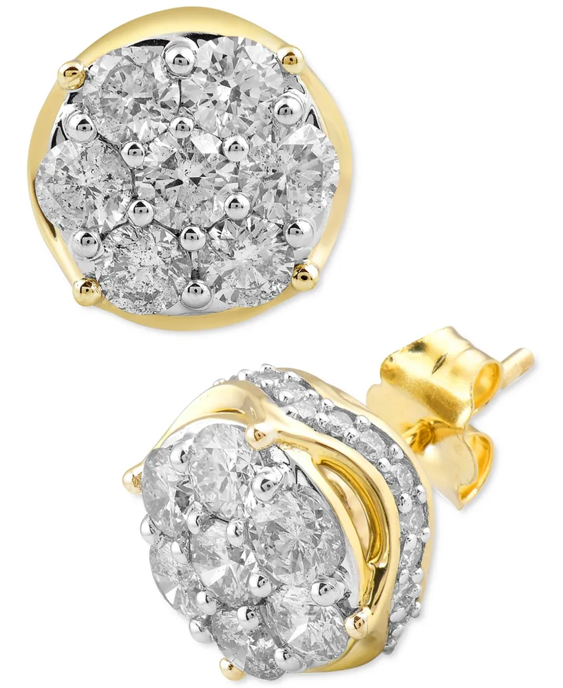 Diamond Round Halo Stud Earrings (2 ct. t.w.) in 10k Gold