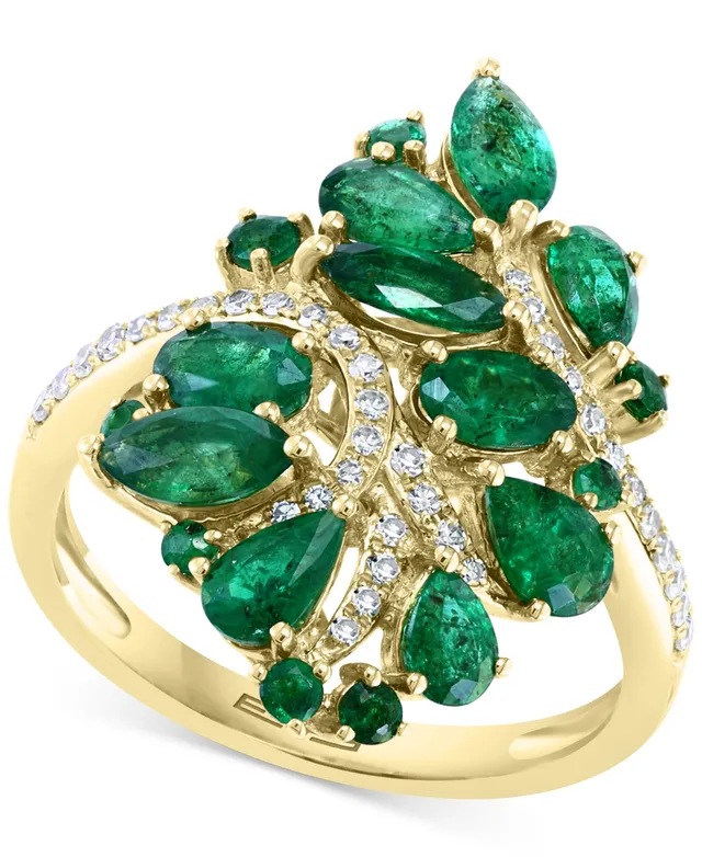 人気ブレゼント!エフィー コレクション メンズ Cluster Yellow Statement Diamond ct. (1 ct. (2-1 14k  Gold Gold リング in Emerald アクセサリー EFFYreg; Ring 指輪・リング