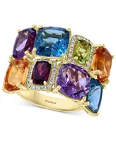 Effy Multi-Gemstone (12-1/8 ct. t.w.) & Diamond (1/6 ct. t.w.) Statement Ring in 14k Gold