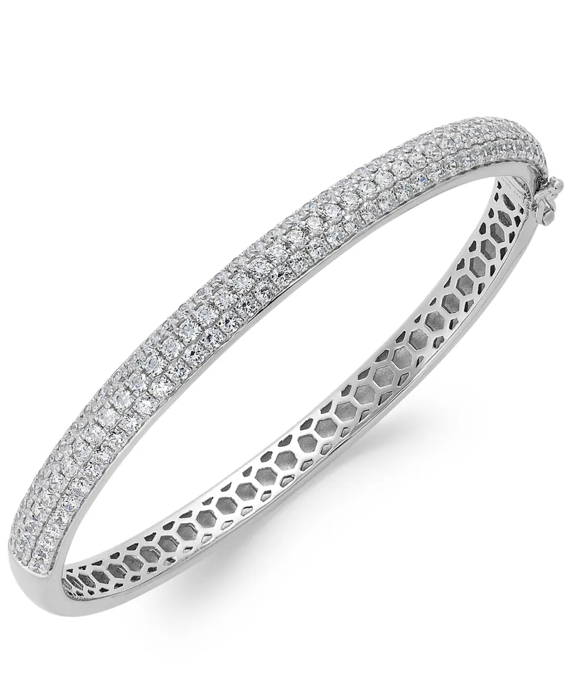 Arabella Cubic Zirconia Pave Bangle Bracelet in Sterling Silver (5 ct. t.w.)