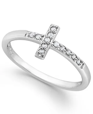 Diamond Cross Ring Sterling Silver (1/10 ct. t.w.)