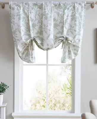 Laura Ashley Natalie Cotton Tie Up Pole Top Valance, 50" x 25"