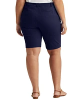 Lauren Ralph Plus-Size Stretch Cotton Shorts