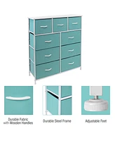 Sorbus 9 Drawers Dresser - Furniture Storage for Bedroom, Closet, Office Organization Steel Frame, Wood Top