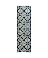 Closeout! Portland Textiles Loggia Carroll 2'3" x 7'6" Runner Outdoor Area Rug