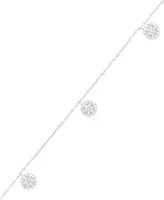 Cubic Zirconia Cluster Disc Dangle 17" Statement Necklace Sterling Silver (Also 14k Gold Over Silver)