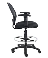 Boss Office Products Mesh Drafting Stool with Adjustable Arms