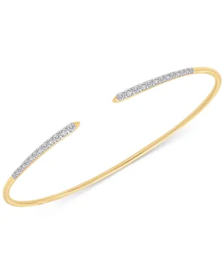 Wrapped Diamond Skinny Cuff Bangle Bracelet (1/4 ct. t.w.) in 14k Gold, Created for Macy's