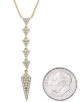 Wrapped Diamond Triangle Lariat Necklace (1/3 ct. t.w.) in 14k Gold, 16" + 2" extender, Created for Macy's