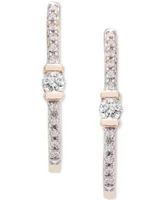 Wrapped Certified Diamond Hoop Earrings (1/6 ct. t.w.) in 14k Gold, Created for Macy's