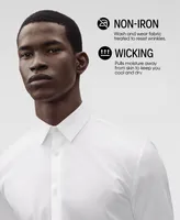 Calvin Klein Steel Men's Classic-Fit Non-Iron Performance Herringbone Dress Shirt